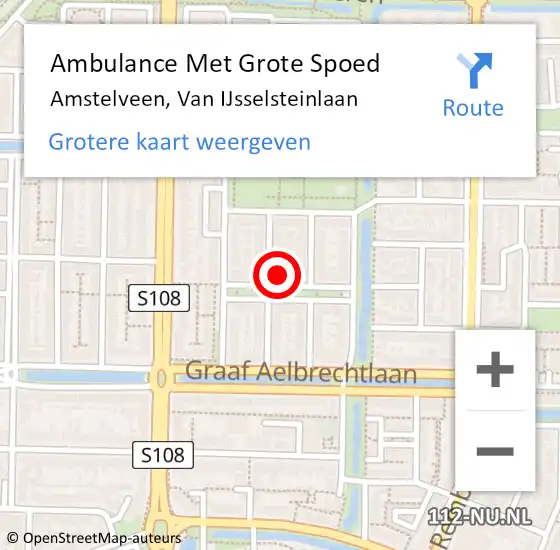 Locatie op kaart van de 112 melding: Ambulance Met Grote Spoed Naar Amstelveen, Van IJsselsteinlaan op 4 oktober 2024 10:02