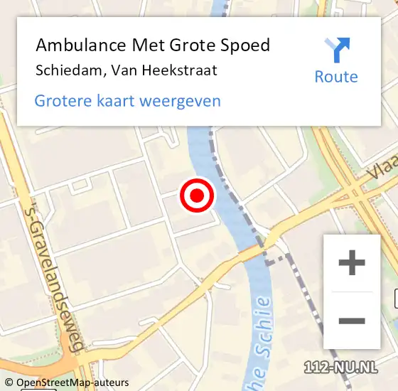 Locatie op kaart van de 112 melding: Ambulance Met Grote Spoed Naar Schiedam, Van Heekstraat op 4 oktober 2024 10:18