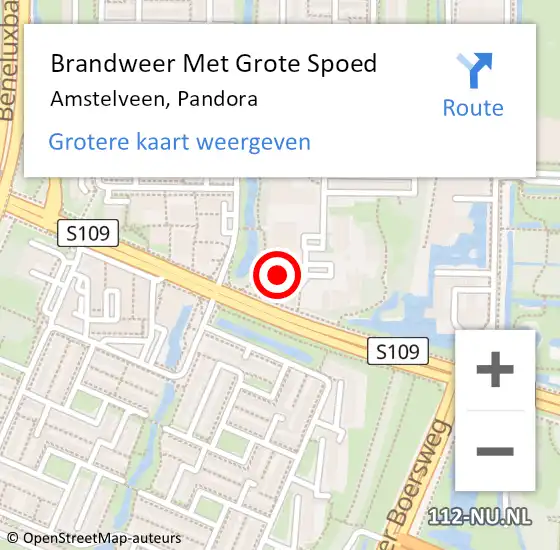 Locatie op kaart van de 112 melding: Brandweer Met Grote Spoed Naar Amstelveen, Pandora op 4 oktober 2024 10:23