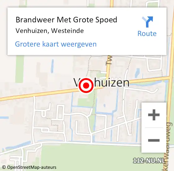 Locatie op kaart van de 112 melding: Brandweer Met Grote Spoed Naar Venhuizen, Westeinde op 4 oktober 2024 10:28