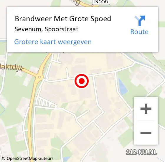 Locatie op kaart van de 112 melding: Brandweer Met Grote Spoed Naar Sevenum, Spoorstraat op 4 oktober 2024 10:45