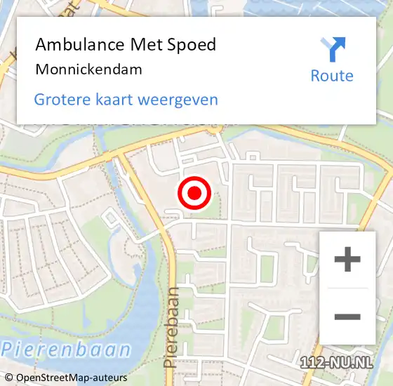 Locatie op kaart van de 112 melding: Ambulance Met Spoed Naar Monnickendam op 4 oktober 2024 10:57