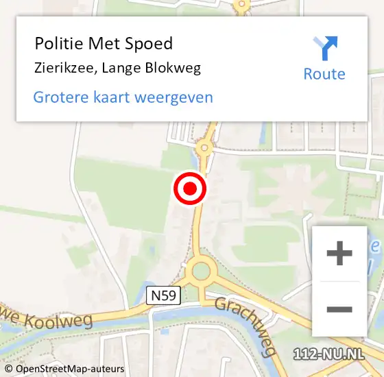 Locatie op kaart van de 112 melding: Politie Met Spoed Naar Zierikzee, Lange Blokweg op 4 oktober 2024 11:20