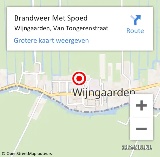 Locatie op kaart van de 112 melding: Brandweer Met Spoed Naar Wijngaarden, Van Tongerenstraat op 22 oktober 2014 09:36