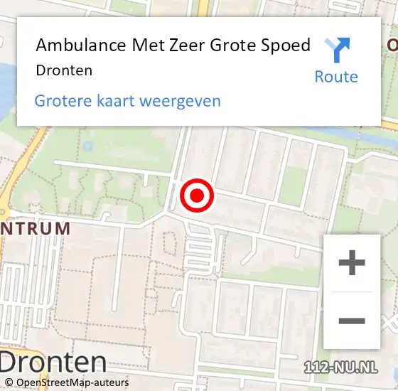 Locatie op kaart van de 112 melding: Ambulance Met Zeer Grote Spoed Naar Dronten op 4 oktober 2024 11:49