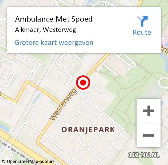 Locatie op kaart van de 112 melding: Ambulance Met Spoed Naar Alkmaar, Westerweg op 4 oktober 2024 11:51