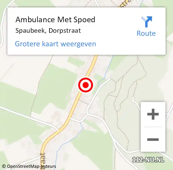 Locatie op kaart van de 112 melding: Ambulance Met Spoed Naar Spaubeek, Dorpstraat op 22 oktober 2014 09:40