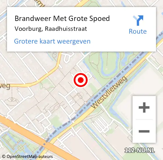 Locatie op kaart van de 112 melding: Brandweer Met Grote Spoed Naar Voorburg, Raadhuisstraat op 4 oktober 2024 12:26