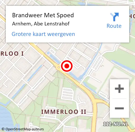 Locatie op kaart van de 112 melding: Brandweer Met Spoed Naar Arnhem, Abe Lenstrahof op 4 oktober 2024 12:28