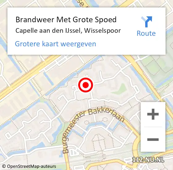 Locatie op kaart van de 112 melding: Brandweer Met Grote Spoed Naar Capelle aan den IJssel, Wisselspoor op 4 oktober 2024 12:31