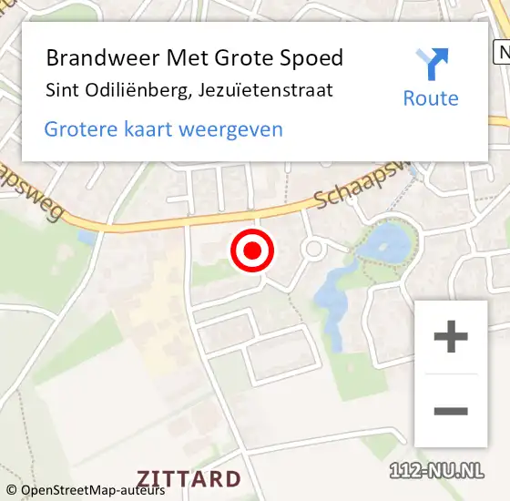 Locatie op kaart van de 112 melding: Brandweer Met Grote Spoed Naar Sint Odiliënberg, Jezuïetenstraat op 4 oktober 2024 13:04