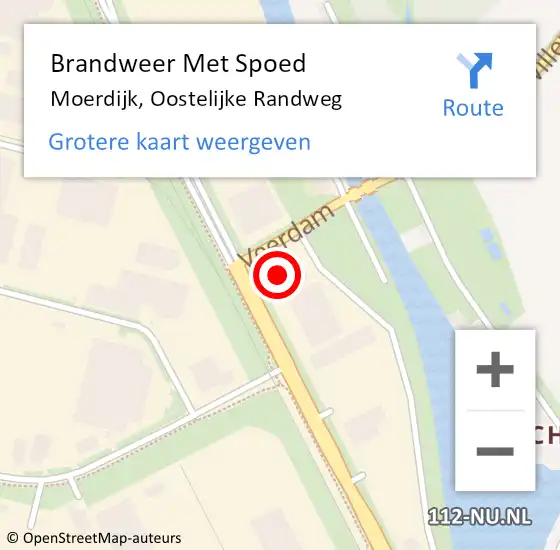 Locatie op kaart van de 112 melding: Brandweer Met Spoed Naar Moerdijk, Oostelijke Randweg op 4 oktober 2024 13:16