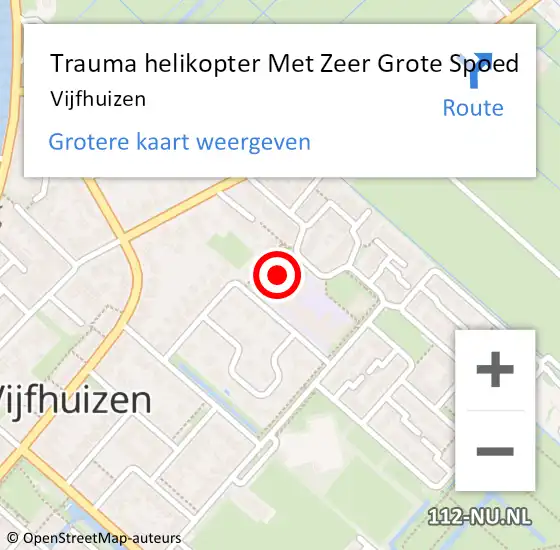 Locatie op kaart van de 112 melding: Trauma helikopter Met Zeer Grote Spoed Naar Vijfhuizen op 4 oktober 2024 13:29