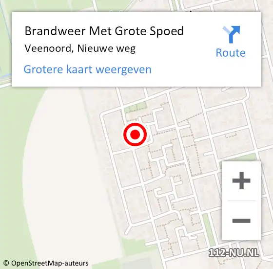 Locatie op kaart van de 112 melding: Brandweer Met Grote Spoed Naar Veenoord, Nieuwe weg op 4 oktober 2024 13:37