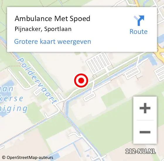 Locatie op kaart van de 112 melding: Ambulance Met Spoed Naar Pijnacker, Sportlaan op 4 oktober 2024 13:56