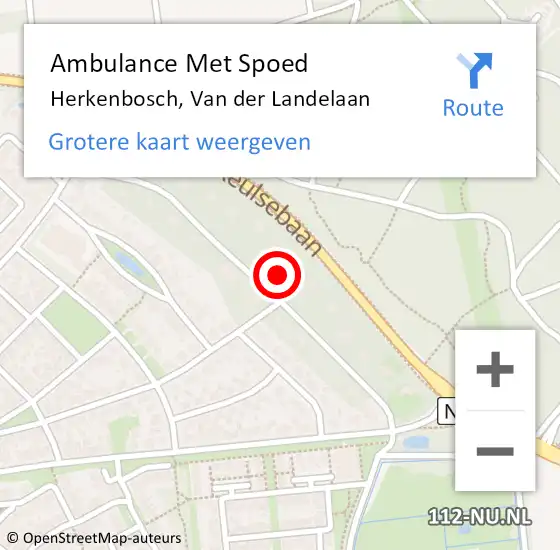 Locatie op kaart van de 112 melding: Ambulance Met Spoed Naar Herkenbosch, Van der Landelaan op 4 oktober 2024 14:10