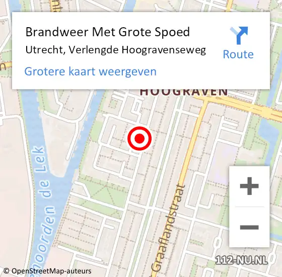 Locatie op kaart van de 112 melding: Brandweer Met Grote Spoed Naar Utrecht, Verlengde Hoogravenseweg op 4 oktober 2024 14:20