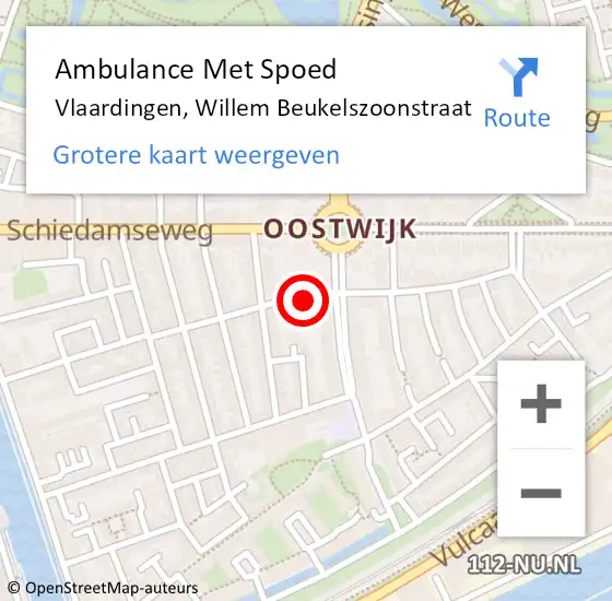 Locatie op kaart van de 112 melding: Ambulance Met Spoed Naar Vlaardingen, Willem Beukelszoonstraat op 4 oktober 2024 14:39