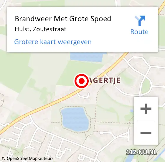 Locatie op kaart van de 112 melding: Brandweer Met Grote Spoed Naar Hulst, Zoutestraat op 4 oktober 2024 15:04