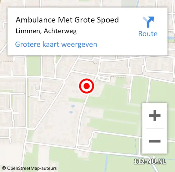 Locatie op kaart van de 112 melding: Ambulance Met Grote Spoed Naar Limmen, Achterweg op 4 oktober 2024 15:20