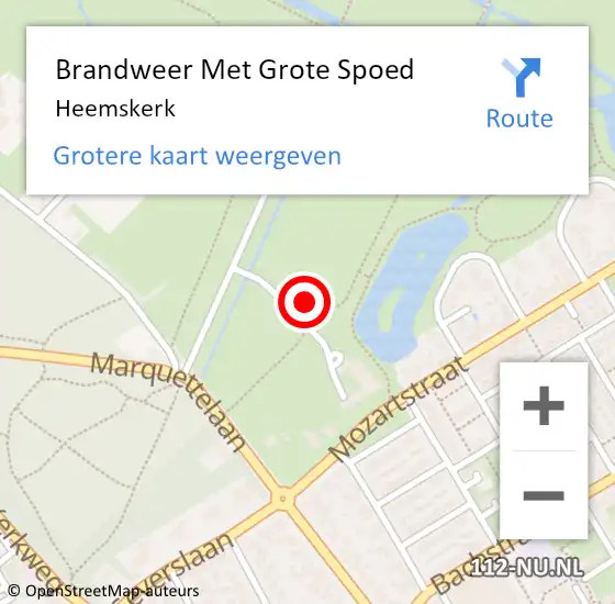 Locatie op kaart van de 112 melding: Brandweer Met Grote Spoed Naar Heemskerk op 4 oktober 2024 15:34