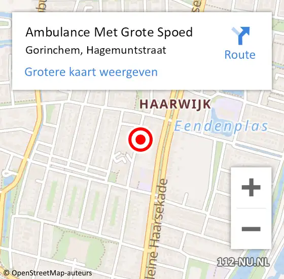 Locatie op kaart van de 112 melding: Ambulance Met Grote Spoed Naar Gorinchem, Hagemuntstraat op 4 oktober 2024 15:59