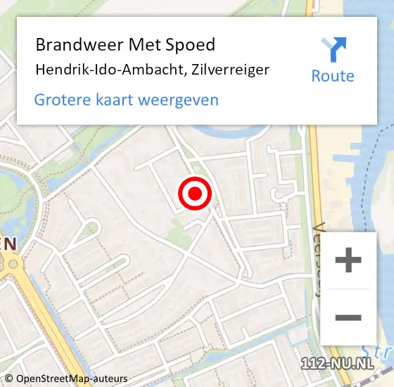 Locatie op kaart van de 112 melding: Brandweer Met Spoed Naar Hendrik-Ido-Ambacht, Zilverreiger op 4 oktober 2024 16:01