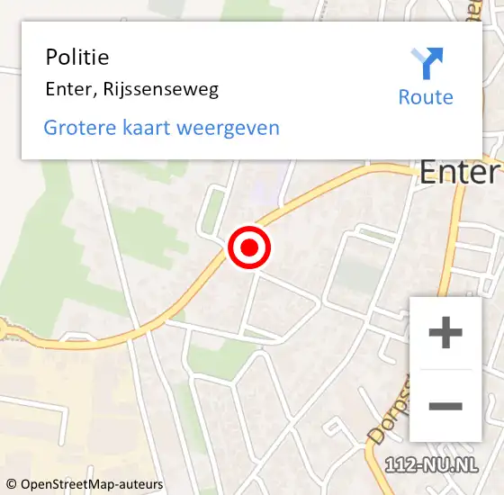 Locatie op kaart van de 112 melding: Politie Enter, Rijssenseweg op 4 oktober 2024 16:25