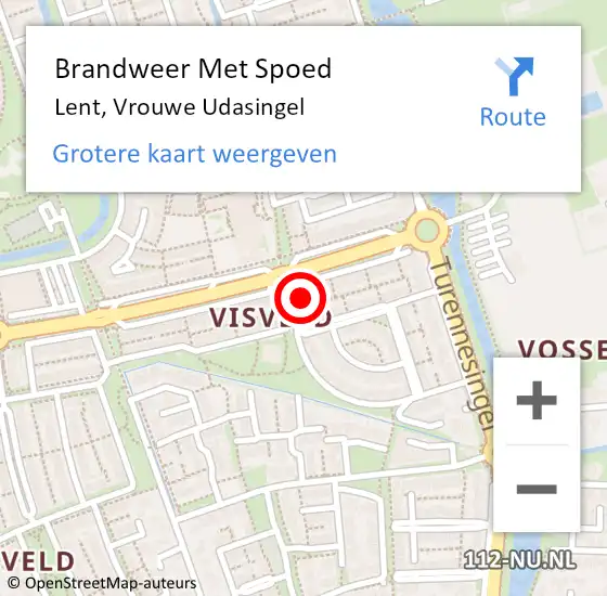 Locatie op kaart van de 112 melding: Brandweer Met Spoed Naar Lent, Vrouwe Udasingel op 4 oktober 2024 16:29