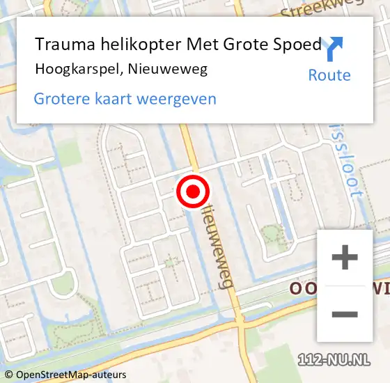 Locatie op kaart van de 112 melding: Trauma helikopter Met Grote Spoed Naar Hoogkarspel, Nieuweweg op 4 oktober 2024 16:34