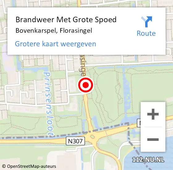 Locatie op kaart van de 112 melding: Brandweer Met Grote Spoed Naar Bovenkarspel, Florasingel op 4 oktober 2024 16:51