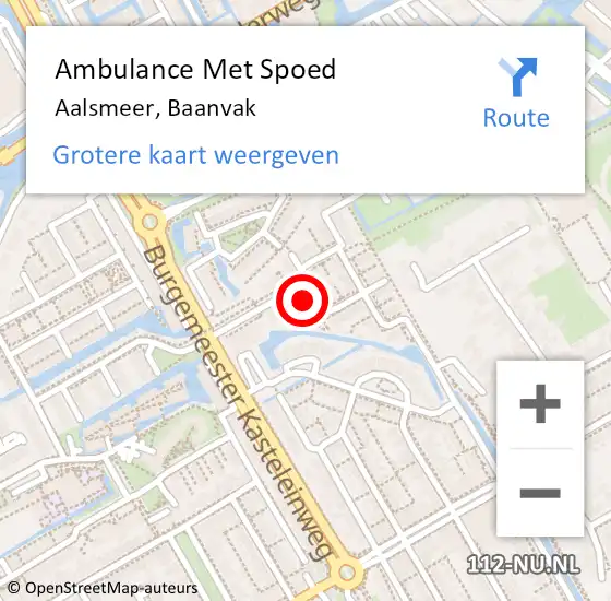 Locatie op kaart van de 112 melding: Ambulance Met Spoed Naar Aalsmeer, Baanvak op 4 oktober 2024 16:54