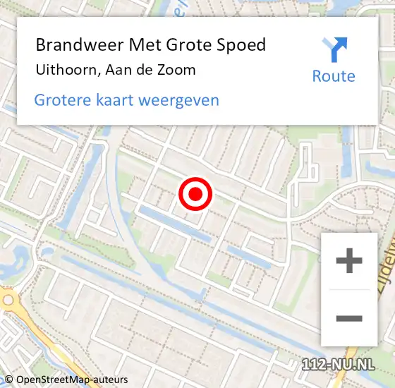 Locatie op kaart van de 112 melding: Brandweer Met Grote Spoed Naar Uithoorn, Aan de Zoom op 4 oktober 2024 17:22