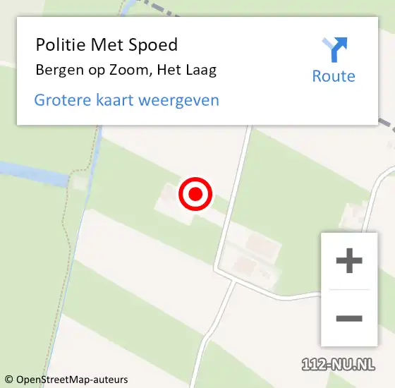 Locatie op kaart van de 112 melding: Politie Met Spoed Naar Bergen op Zoom, Het Laag op 4 oktober 2024 17:24