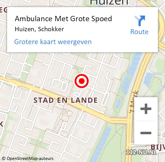 Locatie op kaart van de 112 melding: Ambulance Met Grote Spoed Naar Huizen, Schokker op 22 oktober 2014 10:11