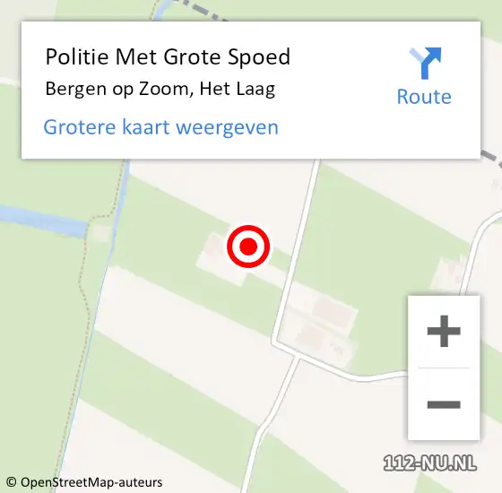 Locatie op kaart van de 112 melding: Politie Met Grote Spoed Naar Bergen op Zoom, Het Laag op 4 oktober 2024 17:32