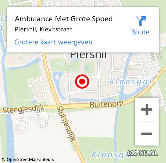 Locatie op kaart van de 112 melding: Ambulance Met Grote Spoed Naar Piershil, Kievitstraat op 4 oktober 2024 17:32