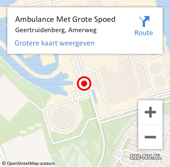 Locatie op kaart van de 112 melding: Ambulance Met Grote Spoed Naar Geertruidenberg, Amerweg op 22 oktober 2014 10:13