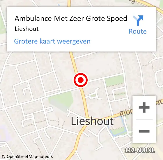 Locatie op kaart van de 112 melding: Ambulance Met Zeer Grote Spoed Naar Lieshout op 4 oktober 2024 18:11