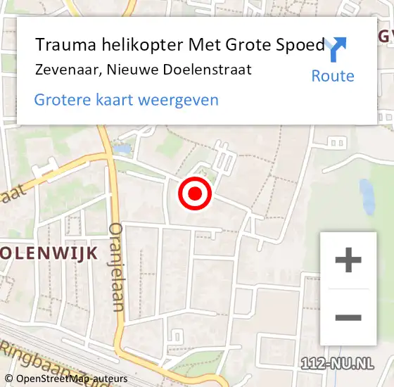 Locatie op kaart van de 112 melding: Trauma helikopter Met Grote Spoed Naar Zevenaar, Nieuwe Doelenstraat op 4 oktober 2024 18:15