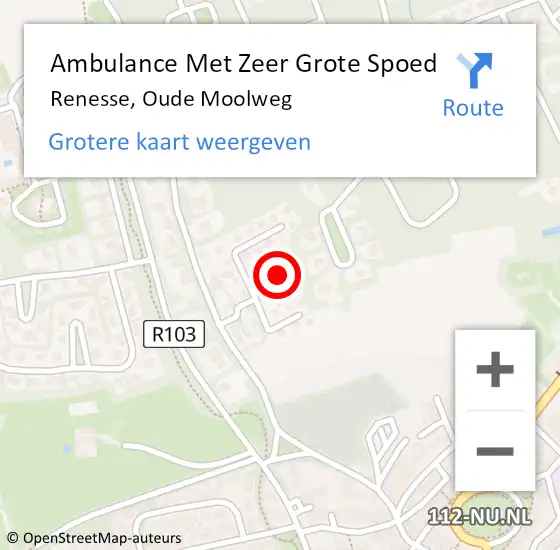 Locatie op kaart van de 112 melding: Ambulance Met Zeer Grote Spoed Naar Renesse, Oude Moolweg op 4 oktober 2024 18:30