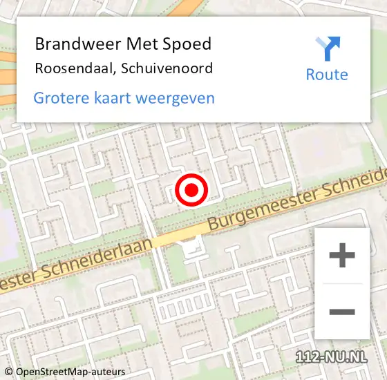 Locatie op kaart van de 112 melding: Brandweer Met Spoed Naar Roosendaal, Schuivenoord op 4 oktober 2024 18:44