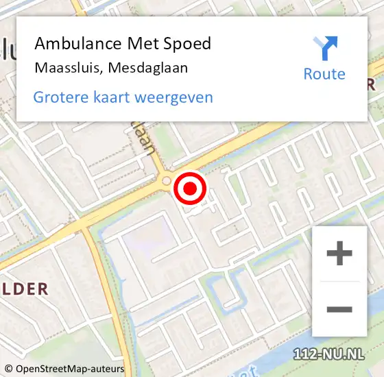 Locatie op kaart van de 112 melding: Ambulance Met Spoed Naar Maassluis, Mesdaglaan op 4 oktober 2024 19:09