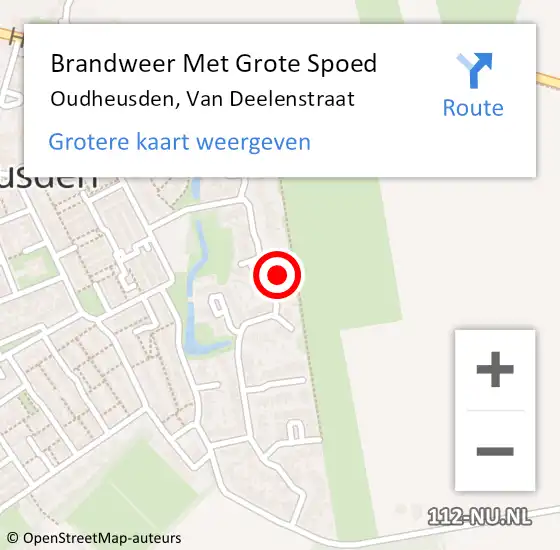 Locatie op kaart van de 112 melding: Brandweer Met Grote Spoed Naar Oudheusden, Van Deelenstraat op 4 oktober 2024 19:28