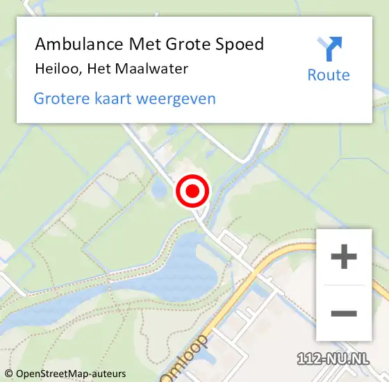 Locatie op kaart van de 112 melding: Ambulance Met Grote Spoed Naar Heiloo, Het Maalwater op 4 oktober 2024 20:04