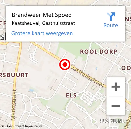 Locatie op kaart van de 112 melding: Brandweer Met Spoed Naar Kaatsheuvel, Gasthuisstraat op 4 oktober 2024 20:07