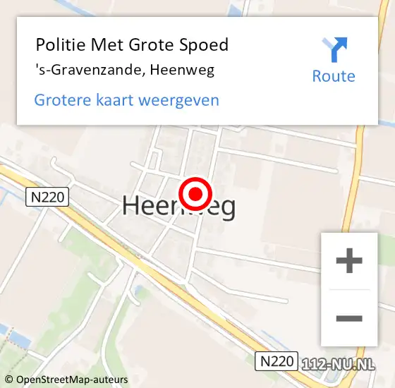 Locatie op kaart van de 112 melding: Politie Met Grote Spoed Naar 's-Gravenzande, Heenweg op 4 oktober 2024 21:07