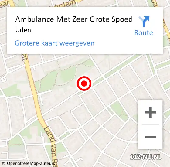 Locatie op kaart van de 112 melding: Ambulance Met Zeer Grote Spoed Naar Uden op 4 oktober 2024 21:09