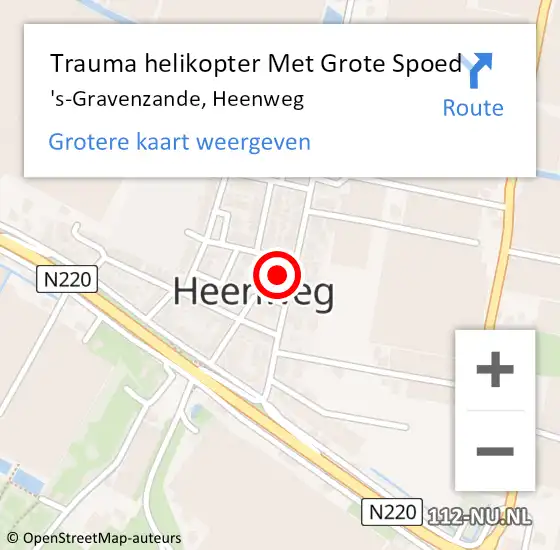 Locatie op kaart van de 112 melding: Trauma helikopter Met Grote Spoed Naar 's-Gravenzande, Heenweg op 4 oktober 2024 21:09