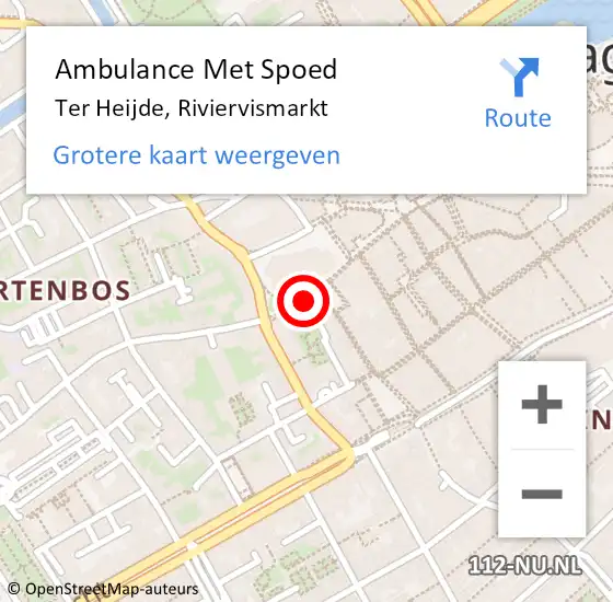 Locatie op kaart van de 112 melding: Ambulance Met Spoed Naar Ter Heijde, Riviervismarkt op 4 oktober 2024 21:11